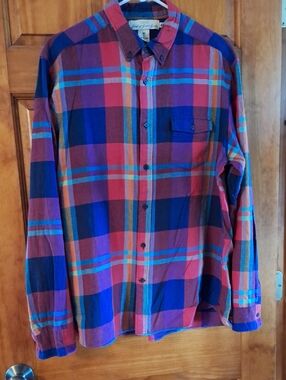 Men's Multicolor Plaid Button-Down Shirt - Brand: L.O.G.G. By H&M L Large